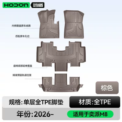 starry sky carpet modified trunk – Modelə uyğun ayaqaltı - 212t01-yipai-m8-single-layer-foot-mat-brown-tpe-economical-standard-model