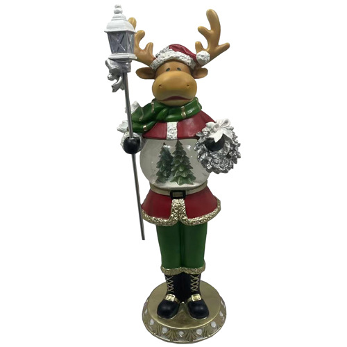 Fábrica al por mayor regalo de Navidad ELK bola agua artesanía con rotación interior música nieve función