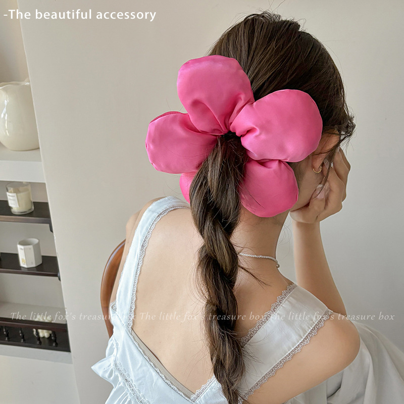 almohada de satén para dormir anillo de cabello de alto nivel coreano relleno de algodón cuerda de cabello bola de cabello