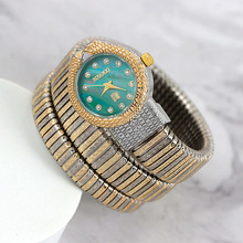 欧美新款轻奢石英表渐变色缠绕小表盘女士手表创意时尚蛇形腕表