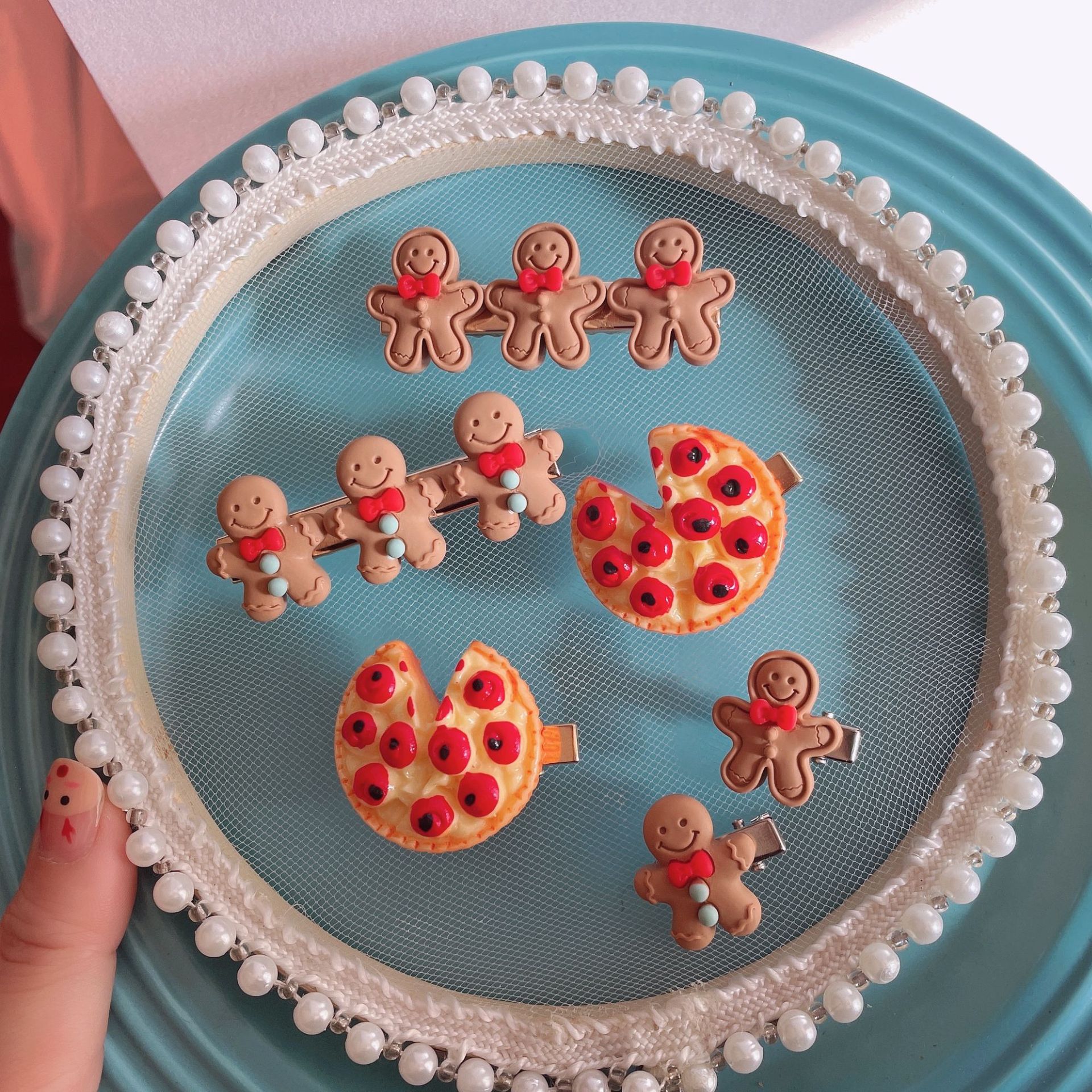 Gingerbread Pattern Women'S Gender Cute Sweet Women'S Gingerbread Resin Hair Clip