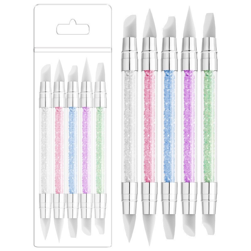 クロスボーダー卸売ネイルアートペンセットネイルアート双頭ドットダイヤモンドシリコンペンドットダイヤモンド構築ペンラテアートペイント彫刻ペン|undefined