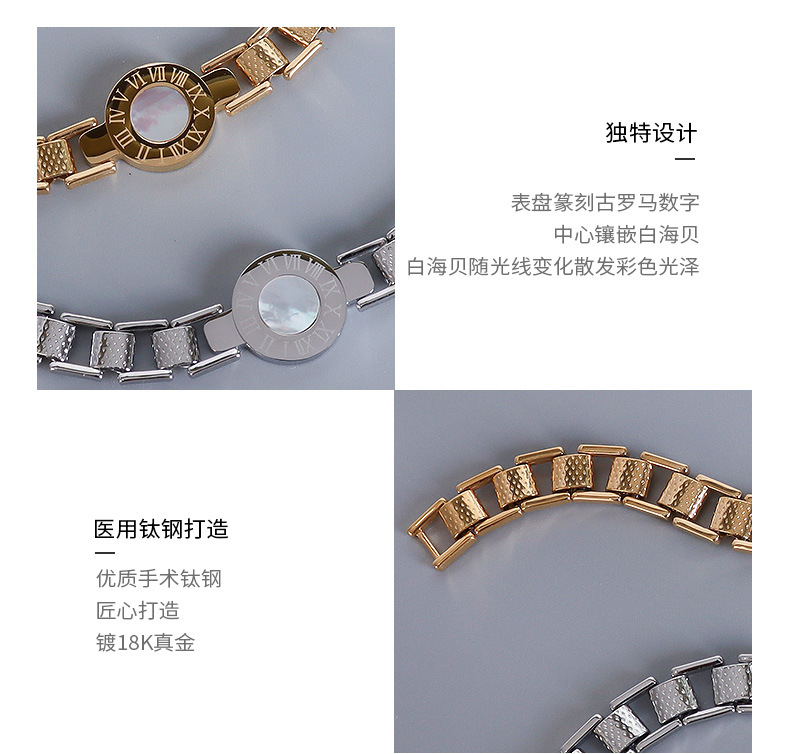 Roman numeral watch plate shell titanium steel braceletpicture4