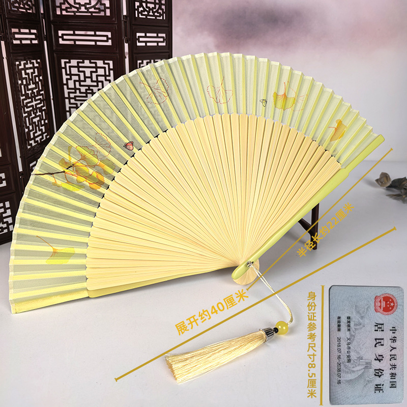 Ventilador antiguo ventilador plegable de verano chino chino cheongsam ventilador plegable de bambú artesanía ventilador pequeño ventilador de baile ventilador image 31