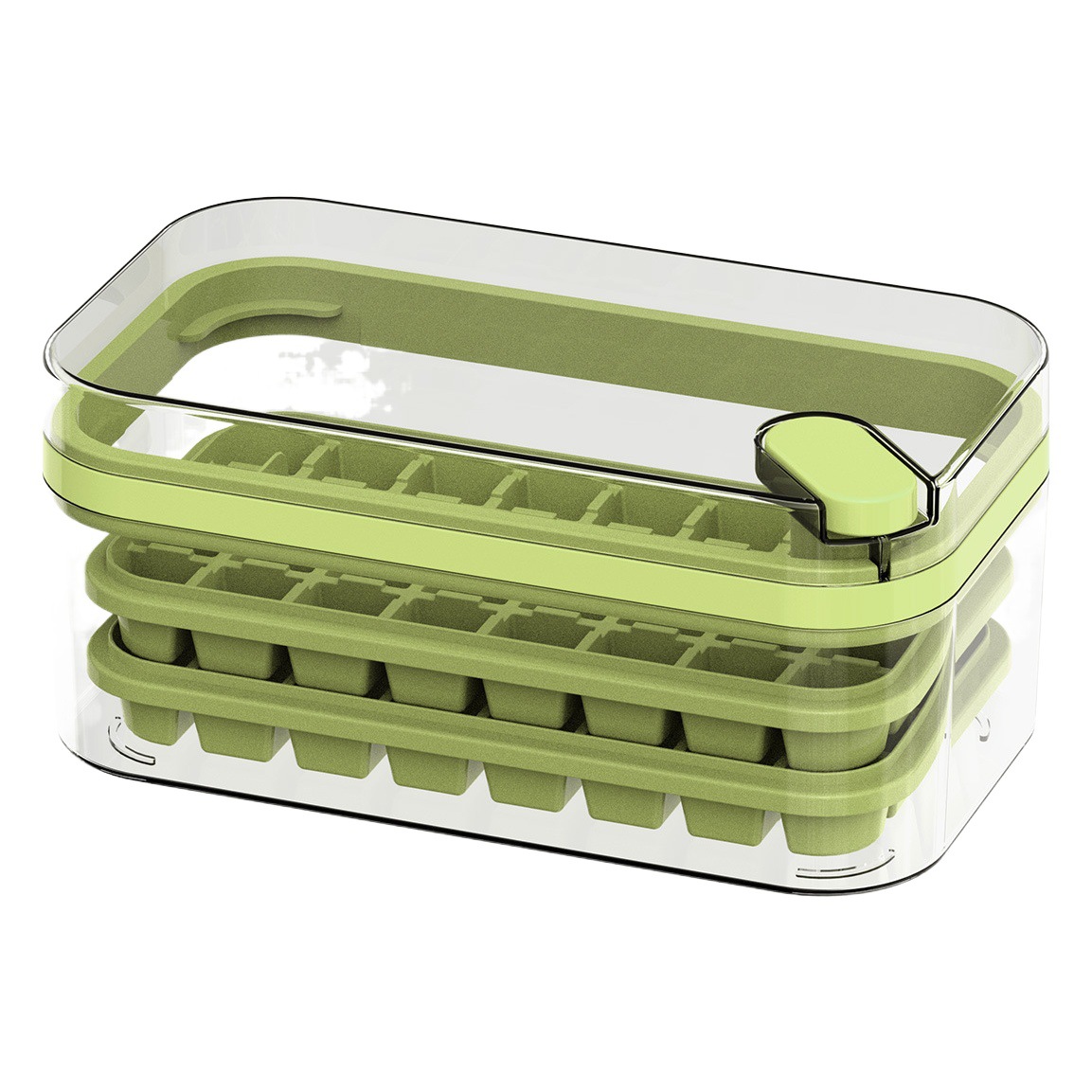 Al presionar el molde del cubo de hielo bandeja de hielo caja de hielo almacenamiento del hogar cubo de hielo congelado refrigerador Dispositivo de almacenamiento de hielo haciendo herramienta abrasiva artefacto