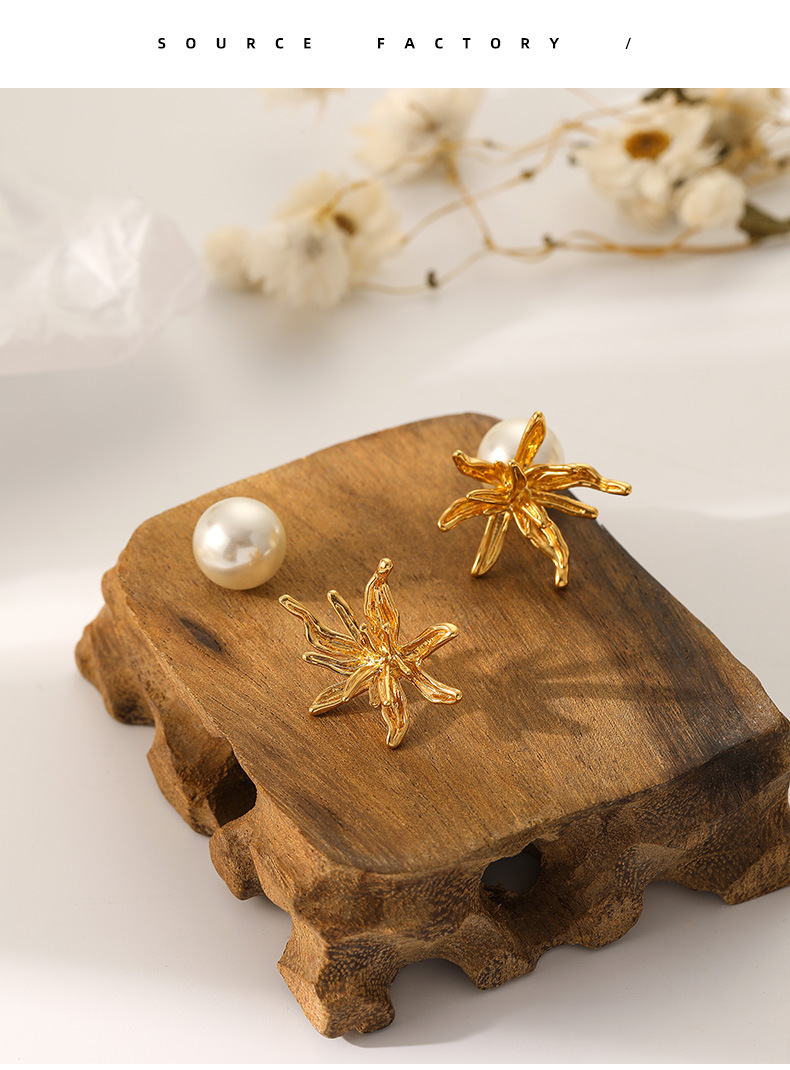 Fashion Flower Copper Plating Ear Studs 1 Pair