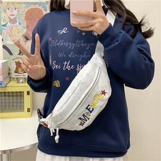 2026新款帆布休闲包包女潮斜挎包夏天运动胸包小众百搭ins腰包女