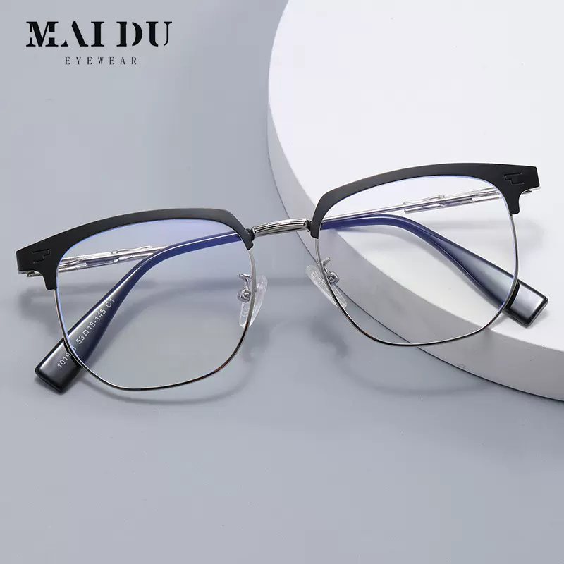 轻质无磁钛合金半框平光镜男士眉毛商务眼镜框潮流时尚眼镜101961