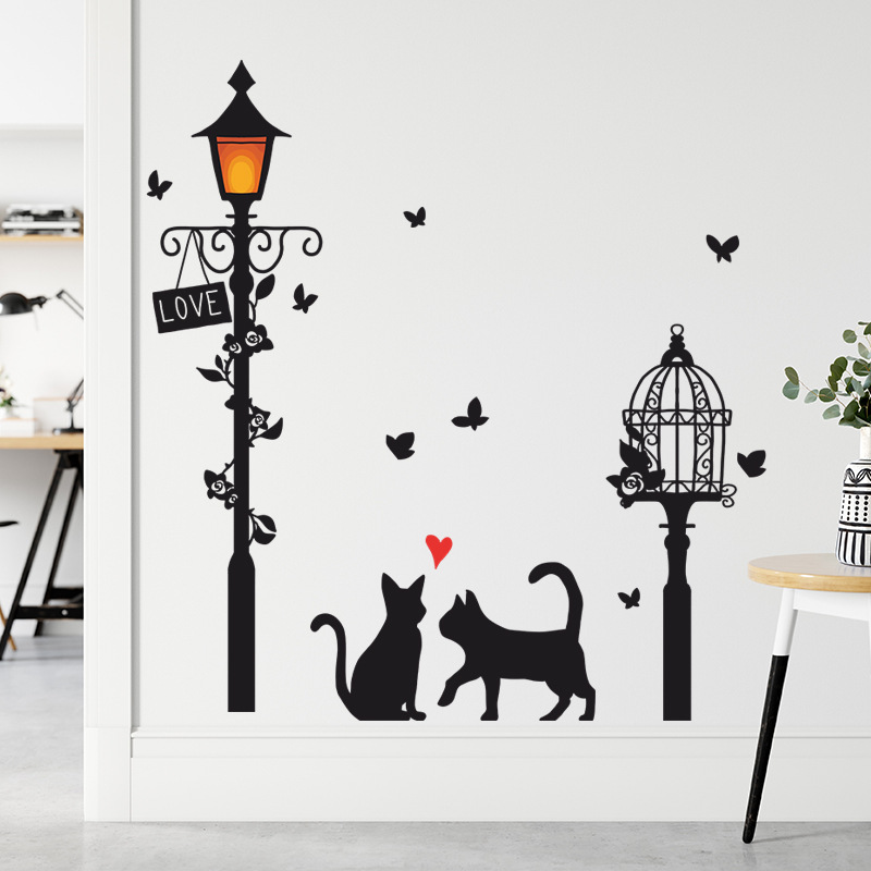 Cute Cat Pvc Wall Sticker display picture 3