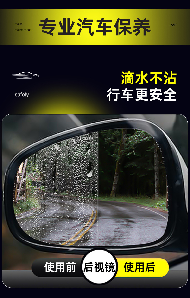 Anti-Fog and Anti-Rain Spray for Rearview Mirror and Car Window, Prevents Water Droplets and Doesn'T Stick