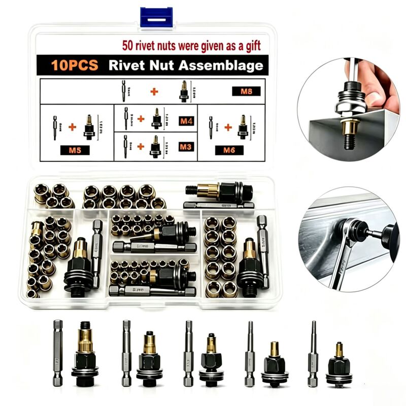 TK temu AliExpress New Hot-Selling Rivet Nut Set Auto Repair Parts 10PCS Rivet N TK temu AliExpress New Hot-Selling Rivet Nut Set Auto Repair Parts 10PCS Rivet N