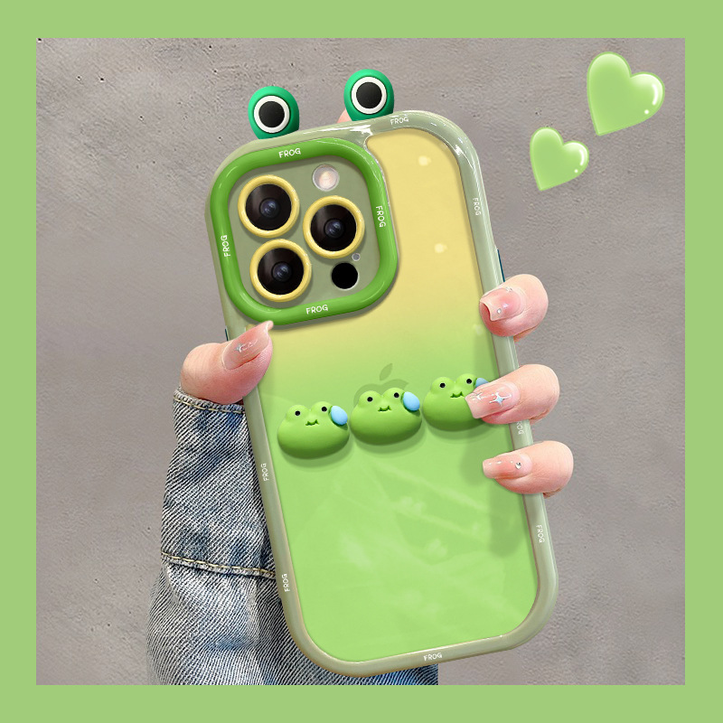 Sweat Frog Doll for Apple 16Pro Mobile Phone Case Summer Xiaomi 15 Cute Funny Oppo Huawei 13