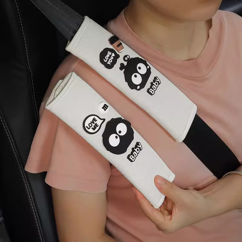 Car Cute Seat Belt Shoulder Cover Summer Cartoon Female Extended Ice Silk Pair of Car Seat Belt Decorative Covers