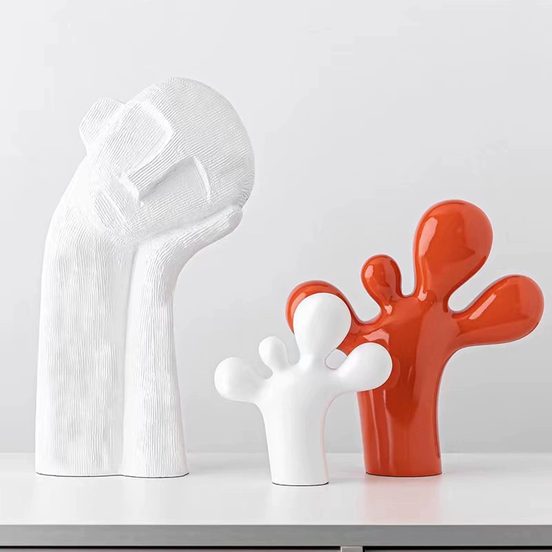 Soft decoration model room living room designer white tilted head portrait sculpture home desktop decoration modern simple
