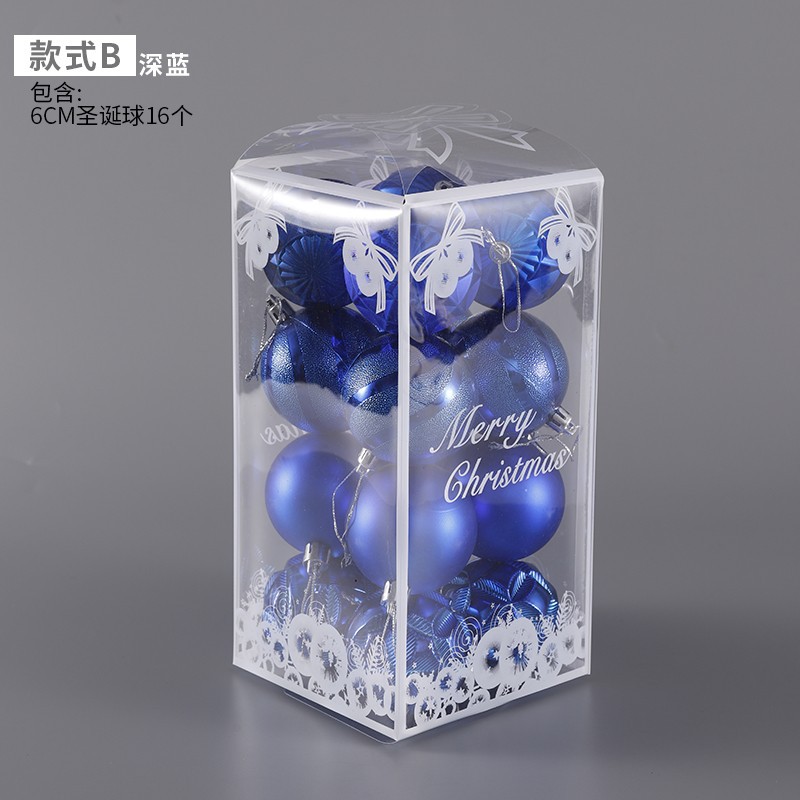 Caja de regalo de la bola de luz galvanoplastia de Navidad árbol de Navidad colgante Bola de polvo bola mate decoración de techo de Navidad