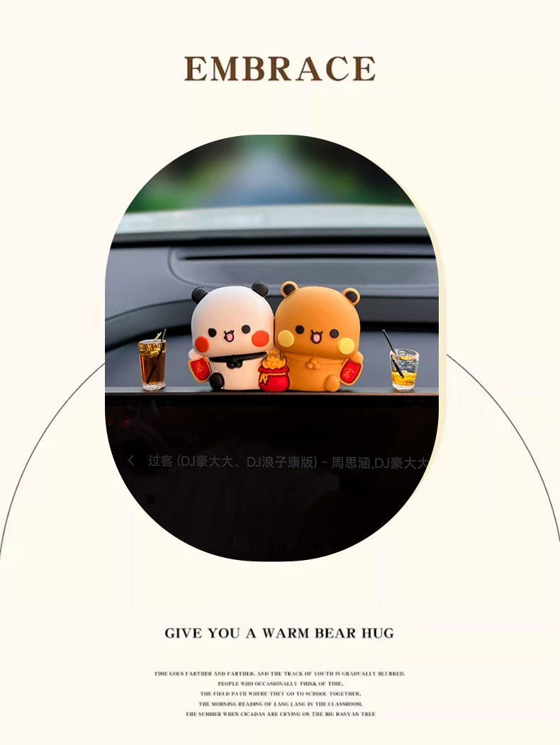Cute and adorable couple figurines, perfect for decorating the car's center console screen or rearview mirror