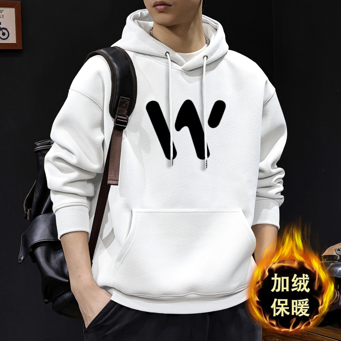 América pesada sudadera encapuchada hombre otoño invierno acolchado marca de moda retro suelta chaqueta superior adolescente