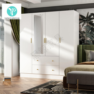 Amazon Hot Selling Panel Furniture European and American Foreign Trade Cross-Border Bedroom Fashion Cabinet Factory Wholesale Wardrobe
