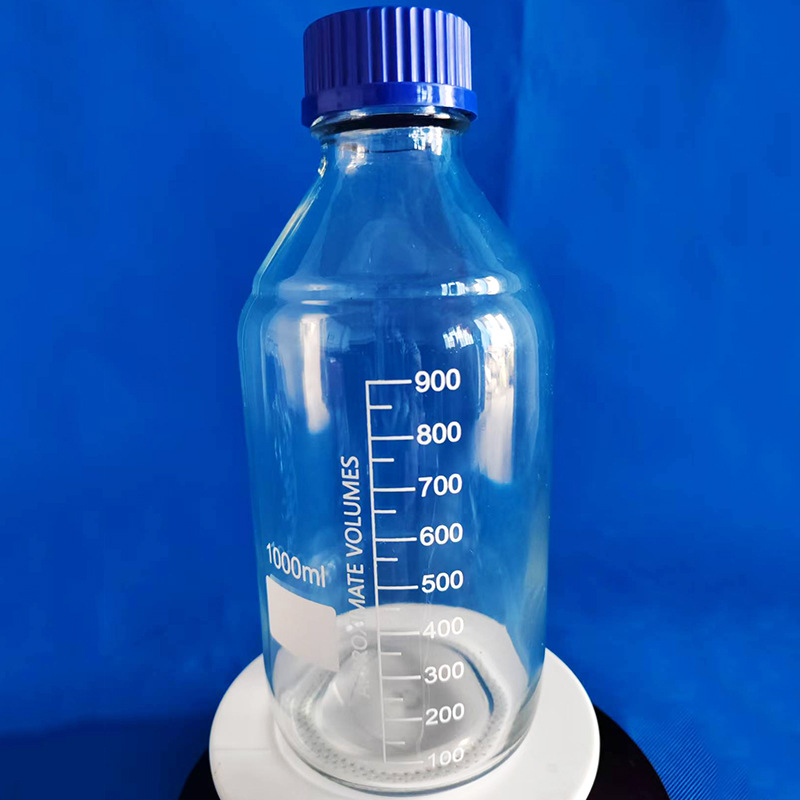 透明棕色丝口蓝盖试剂密封瓶实验室取样瓶高硼硅玻璃螺纹口广口瓶