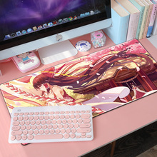鼠标垫超大号动漫游戏二次元女生锁边护腕小号可爱办公桌垫键盘垫