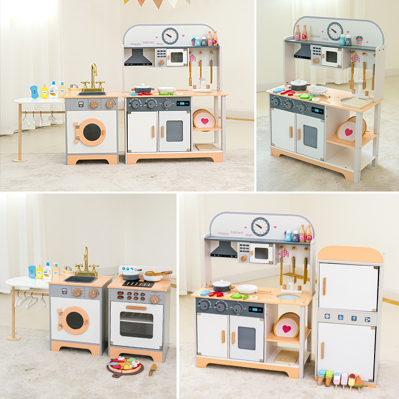 Juego de juguetes de cocina para niños transfronterizos, cocina simulada, cocina, niña, utensilios de cocina para bebés, regalo para niñas