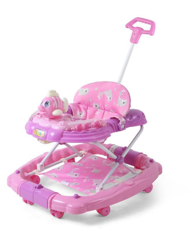 Baolubao 6220SYT Andador de bebé multi-funcional anti-Flip bebé empuje de la mano puede sentarse con pie pad varilla de empuje