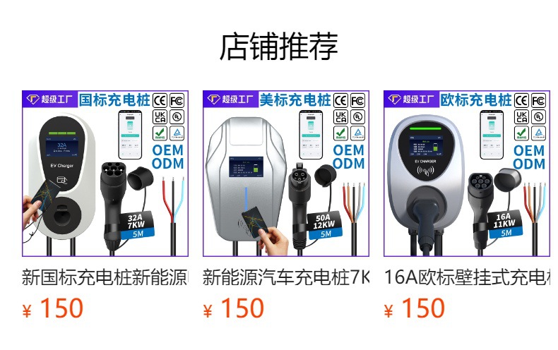 Cross-border export national standard GB/T pure copper charging gun 3.5kw car charger BYD wall-mounted charging station