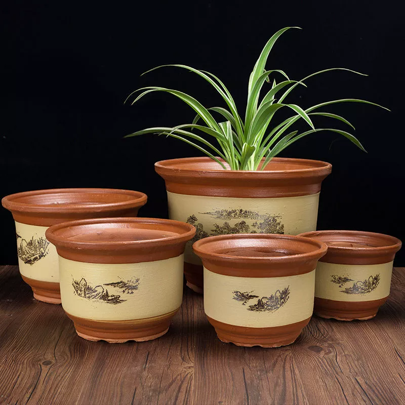 Большое количество керамических цветочных горшков оптом большой бытовой бонсай Творческий сочный глиняный керамогранит Большой Фиолетовый песок оптовая продажа с фабрики