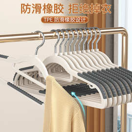 衣架防滑加粗款无痕家用衣挂可旋转多功能宽肩塑料干湿两用衣撑子