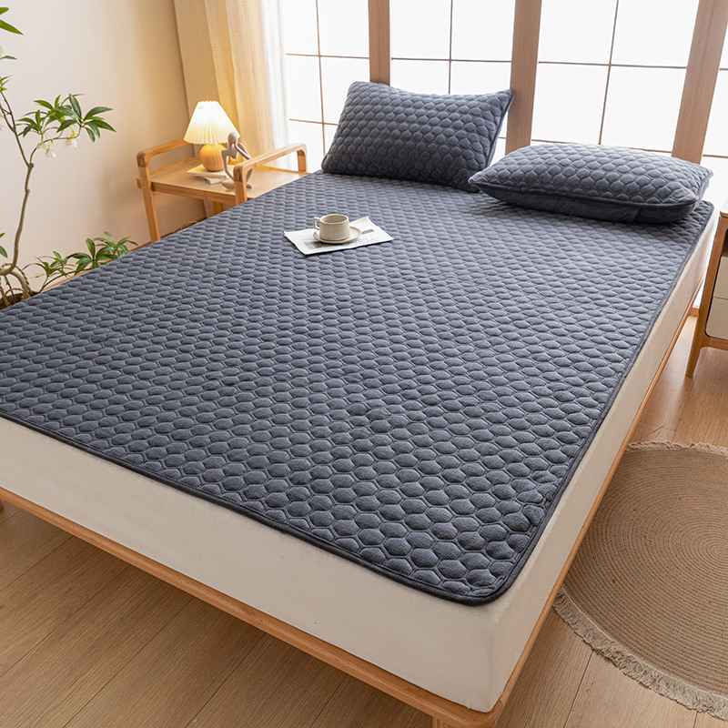 벨벳 퀼팅 매트리스 - 다크 그레이