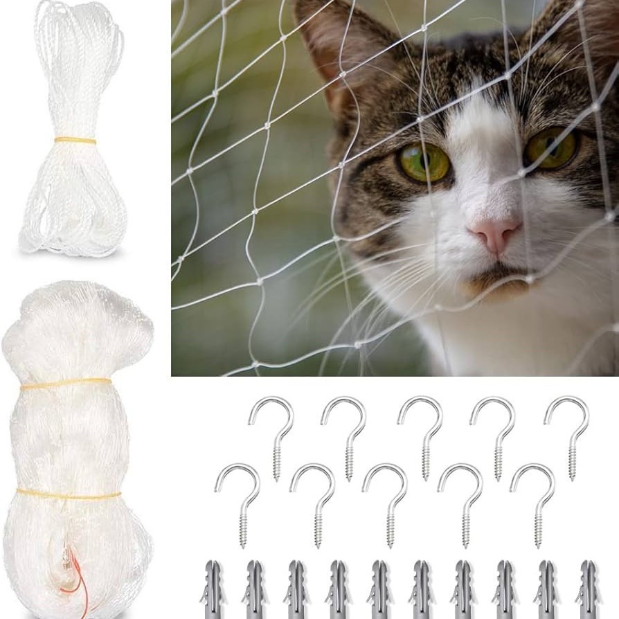 Patile valla transfronteriza balcón para mascotas red de seguridad niños mascota red de nylon valla protectora anti-depresión gato red