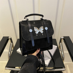 今年流行純色雙肩包女2024新款出遊旅行背包學生小書包多用斜挎包