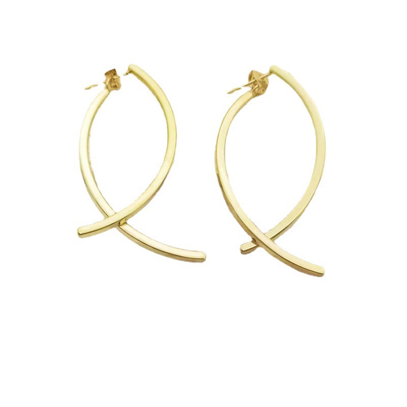 Plating Design 1 Pair Elegant Lady Fish Plating Stainless Steel Earrings
