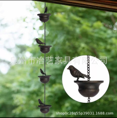クロスボーダー鉄製装飾小鳥風鈴レトロ金属工芸品雨チェーン