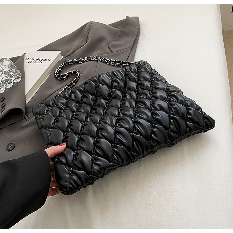Große Gesteppte Tragetasche Für Damen Geräumige Lingge Schultertasche_voghion.com