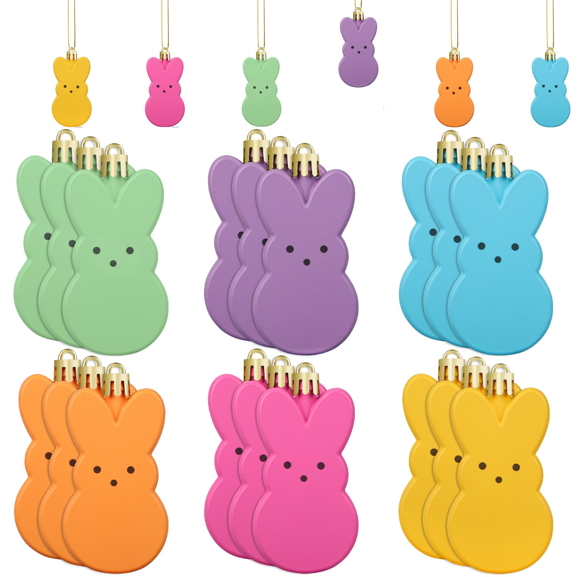 Pascua transfronteriza de 8cm colgante de plástico de conejo colorido colgante de decoración de atmósfera