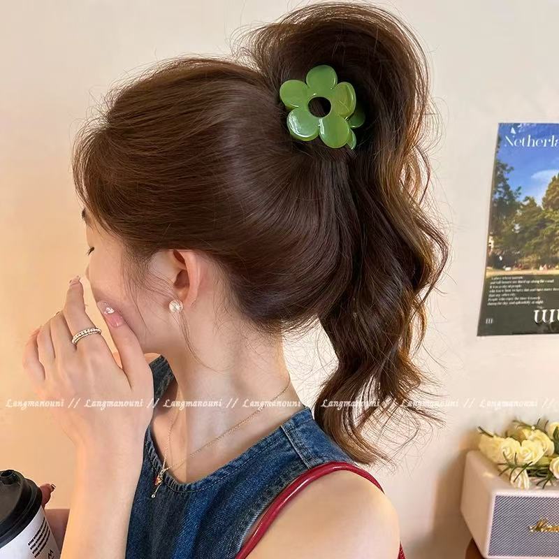 多用途フラワー小さなサメクリップグリッパー女性用 2025 新しいハイエンドハーフタイヘアハイポニーテールヘッドバンド|undefined