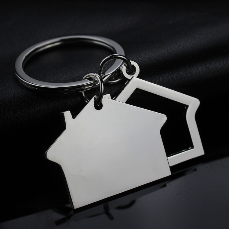 Metal Small House Keychain Pendant Real Estate Advertising Promotion Cultural and Creative Gifts Engraved Logo Car Keychain Metal Small House Keychain Pendant Real Estate Advertising Promotion Cultural and Creative Gifts Engraved Logo Car Keychain
