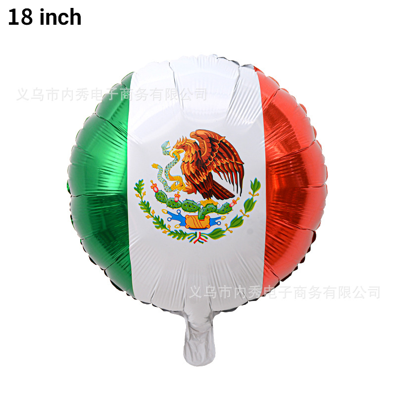 Globos de bandera nacional de México Carnaval de vacaciones Nuevo sombrero de la marca del tarot Bola de película de aluminio de 18 pulgadas