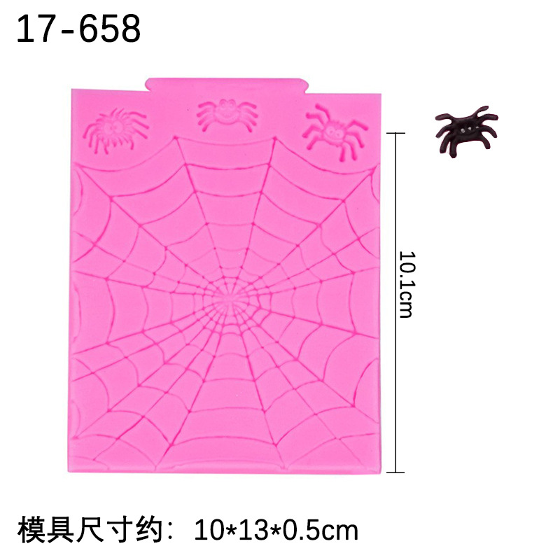 Serie de Halloween calabaza luz araña modelado de silicona molde búho araña cráneo DIY molde para hornear