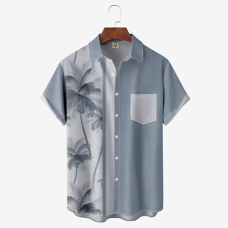1-22-2025 Creative 3D Digital Print Moisture-Wicking Trendy Loose-Fit Short-Sleeve Men's Shirt