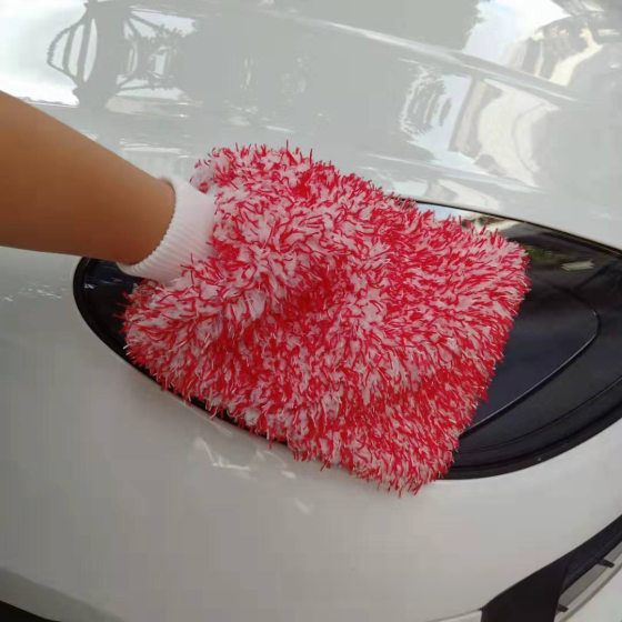 Production Color long wool coral fleece car cleaning gloves microfiber car washing gloves easy cleaning car washing gloves