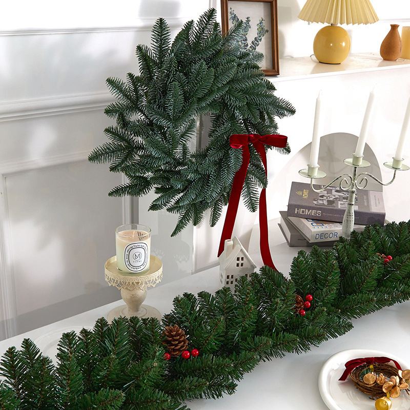 Weihnachtskranz – Rustikaler Türschmuck aus Weinreben und Beeren für festliche Dekoration zu Hause und im Geschäft (40 cm/30 cm, verschiedene Ausführungen: Glockenhirsch, Rotes Haus, Goldene Eichel)_voghion.com