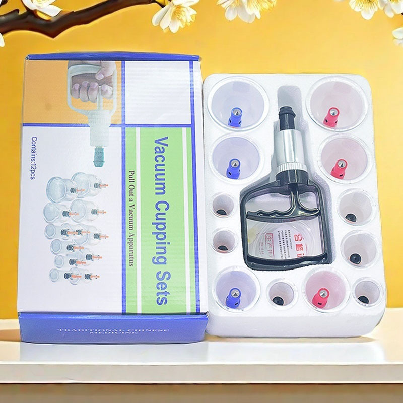 Export manufacturer wholesales 6-can, 12-can, and 18-can vacuum cupping sets with suction guns for home use.