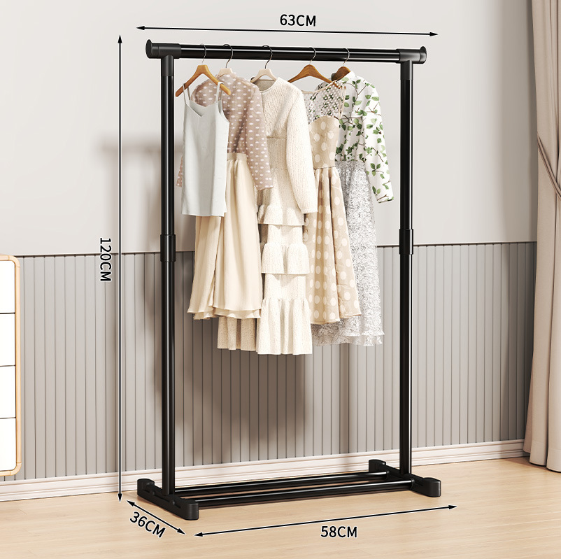 percha de secado de ropa de piso para dormitorio doméstico colgando estante de ropa simple dormitorio interior móvil estante de sombrero de ropa fresca