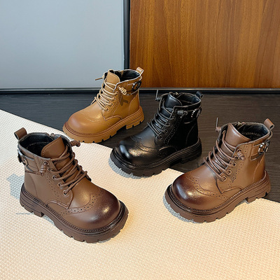 Martens, детские утепленные ретро короткие сапоги, ремень, демисезонная классическая универсальная удерживающая тепло пряжка подходит для мужчин и женщин