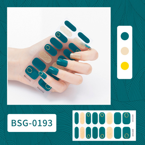 Cross-border gel manicure stickers UV semi-cured nail stickers 3D bronzing phototherapy nail polish glue manicure stickers 16