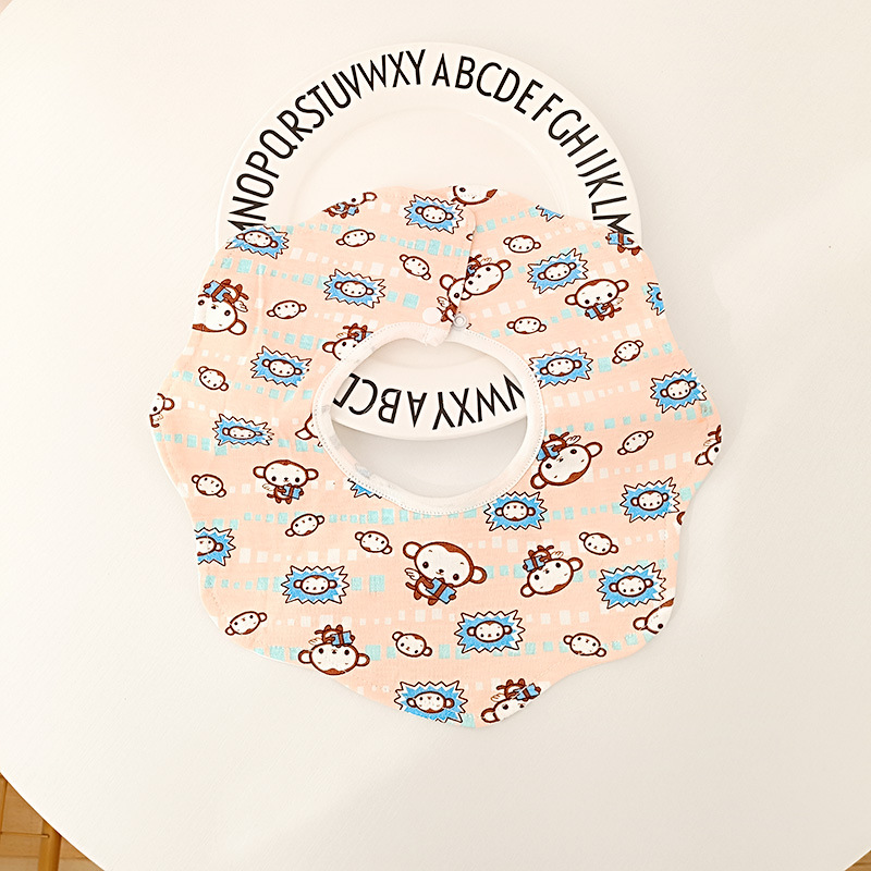 Bebé recién nacido otoño e invierno nuevo estilo flor saliva toalla algodón bebé impermeable escupir babero 360 grados rotación