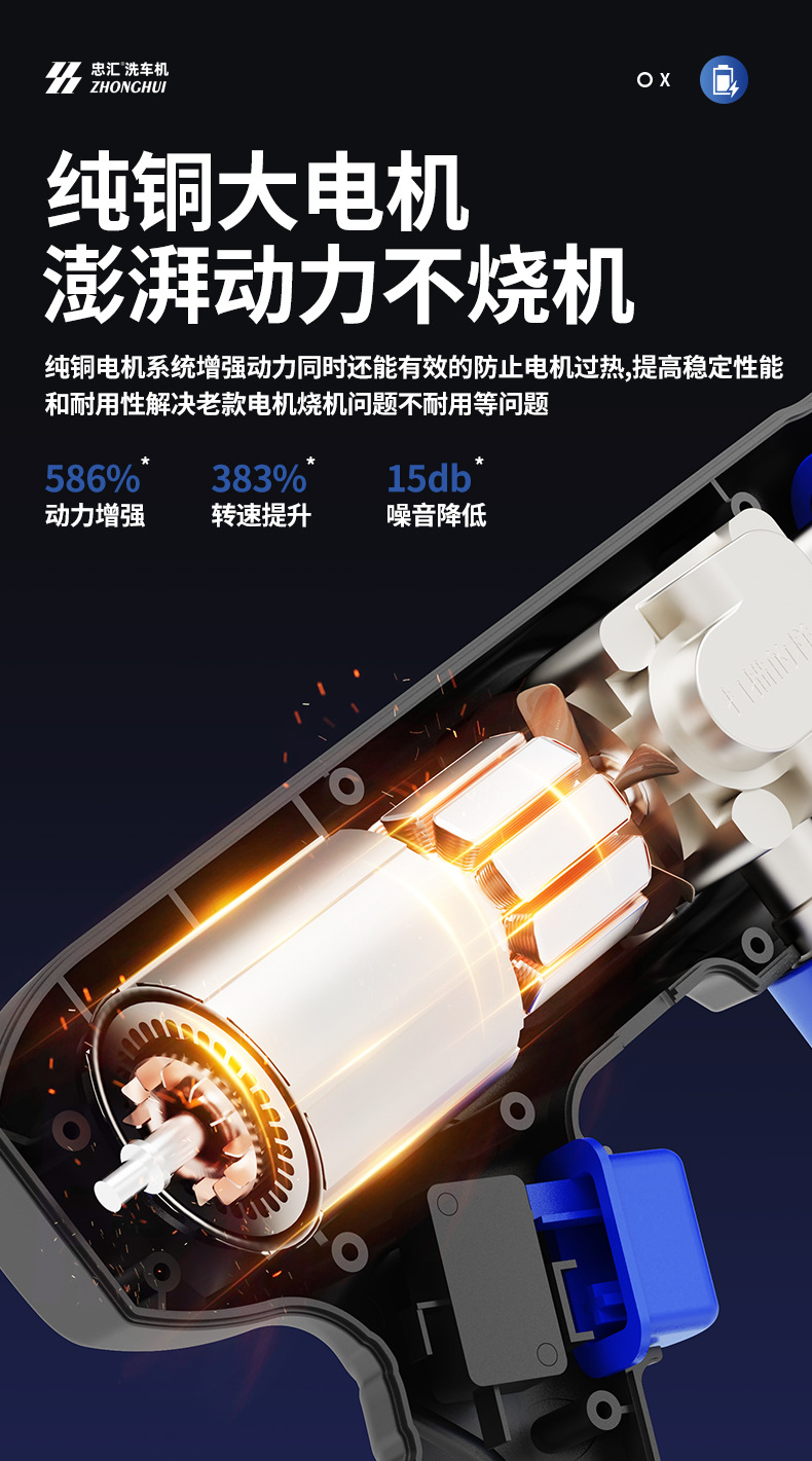 Carefully Selected Cross-Border High-Pressure Water Gun Wireless Car Wash Machine, Cross-Border Car Wash Water Gun, High-Power Lithium Battery Dedicated for Cars
