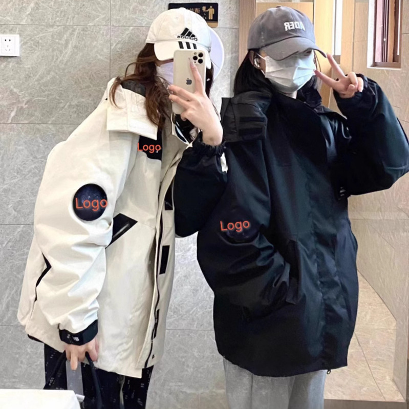 New Nb Badge down Jacket Men's and Women's Couple Style Hooded Jacket Parka Windproof Warm Jacket